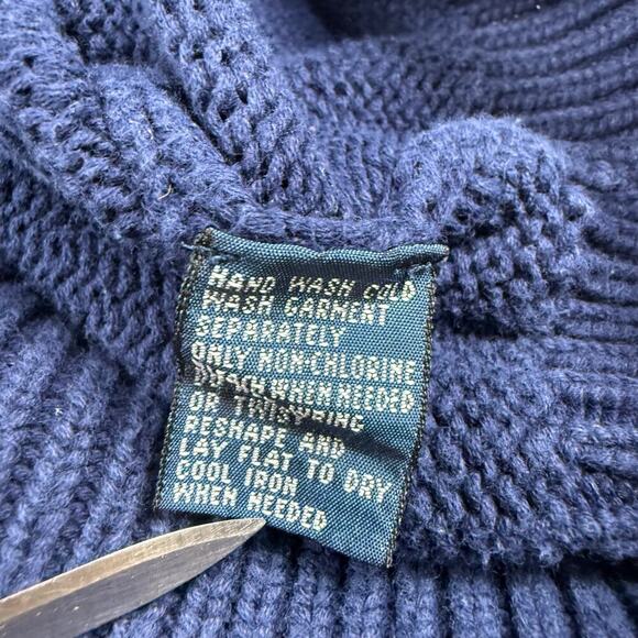 Vintage Polo Ralph Lauren Knit Vest Sweater‎ Mens Large Blue Cotton V-neck Logo - Picture 5 of 7